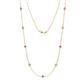 1 - Adia (9 Stn/4mm) Pink Sapphire and Lab Grown Diamond on Cable Necklace 