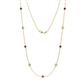 1 - Adia (9 Stn/4mm) Ruby and Lab Grown Diamond on Cable Necklace 
