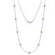 1 - Adia (9 Stn/4mm) Peridot and Lab Grown Diamond on Cable Necklace 