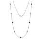 1 - Adia (9 Stn/4mm) Red Garnet and Lab Grown Diamond on Cable Necklace 