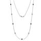 1 - Adia (9 Stn/4mm) Black Diamond and White Lab Grown Diamond on Cable Necklace 