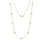 1 - Adia (9 Stn/4mm) Yellow Sapphire and Lab Grown Diamond on Cable Necklace 