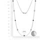 2 - Adia (9 Stn/4mm) Blue Diamond and White Lab Grown Diamond on Cable Necklace 