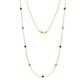1 - Adia (9 Stn/4mm) Blue Diamond and White Lab Grown Diamond on Cable Necklace 