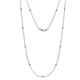 1 - Asta (11 Stn/2mm) Petite Blue Topaz and Lab Grown Diamond on Cable Necklace 