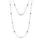 1 - Asta (11 Stn/2.7mm) Blue Sapphire and Lab Grown Diamond on Cable Necklace 