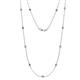 1 - Asta (11 Stn/2.7mm) Iolite and Lab Grown Diamond on Cable Necklace 