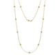 1 - Asta (11 Stn/2.7mm) Peridot and Lab Grown Diamond on Cable Necklace 