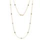 1 - Asta (11 Stn/2.7mm) Smoky Quartz and Lab Grown Diamond on Cable Necklace 