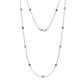 1 - Asta (11 Stn/2.7mm) Blue Diamond and White Lab Grown Diamond on Cable Necklace 