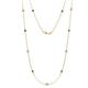 1 - Asta (11 Stn/2.7mm) Blue Diamond and White Lab Grown Diamond on Cable Necklace 