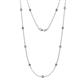 1 - Asta (11 Stn/3.4mm) Blue Topaz and Lab Grown Diamond on Cable Necklace 