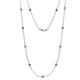1 - Asta (11 Stn/3.4mm) London Blue Topaz and Lab Grown Diamond on Cable Necklace 