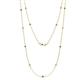 1 - Lien (13 Stn/2.3mm) Green Garnet and Lab Grown Diamond on Cable Necklace 