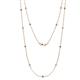 1 - Lien (13 Stn/2.3mm) Blue Topaz and Lab Grown Diamond on Cable Necklace 