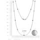 2 - Lien (13 Stn/2.3mm) Iolite and Lab Grown Diamond on Cable Necklace 