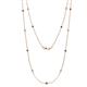 1 - Lien (13 Stn/2.3mm) Red Garnet and Lab Grown Diamond on Cable Necklace 