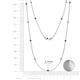 2 - Lien (13 Stn/2.3mm) Black Diamond and White Lab Grown Diamond on Cable Necklace 