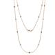 1 - Lien (13 Stn/2.3mm) London Blue Topaz and Lab Grown Diamond on Cable Necklace 