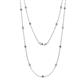 1 - Lien (13 Stn/2.6mm) Pink Sapphire and Lab Grown Diamond on Cable Necklace 