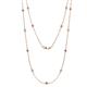 1 - Lien (13 Stn/2.6mm) Pink Sapphire and Lab Grown Diamond on Cable Necklace 