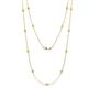 1 - Lien (13 Stn/2.6mm) Yellow Sapphire and Lab Grown Diamond on Cable Necklace 