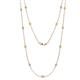 1 - Lien (13 Stn/2.6mm) Yellow Sapphire and Lab Grown Diamond on Cable Necklace 