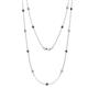 1 - Lien (13 Stn/3mm) Blue Sapphire and Lab Grown Diamond on Cable Necklace 