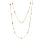 1 - Lien (13 Stn/3mm) Pink Sapphire and Lab Grown Diamond on Cable Necklace 