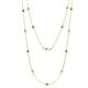 1 - Lien (13 Stn/3mm) Green Garnet and Lab Grown Diamond on Cable Necklace 