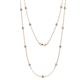 1 - Lien (13 Stn/3mm) Aquamarine and Lab Grown Diamond on Cable Necklace 