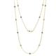 1 - Lien (13 Stn/3mm) Blue Topaz and Lab Grown Diamond on Cable Necklace 