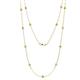 1 - Lien (13 Stn/3mm) Peridot and Lab Grown Diamond on Cable Necklace 