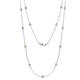1 - Lien (13 Stn/3mm) Yellow Sapphire and Lab Grown Diamond on Cable Necklace 