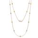 1 - Lien (13 Stn/3mm) Yellow Sapphire and Lab Grown Diamond on Cable Necklace 