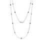 1 - Lien (13 Stn/3mm) Smoky Quartz and Lab Grown Diamond on Cable Necklace 