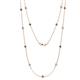 1 - Lien (13 Stn/3mm) Smoky Quartz and Lab Grown Diamond on Cable Necklace 