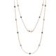 1 - Lien (13 Stn/3mm) London Blue Topaz and Lab Grown Diamond on Cable Necklace 