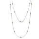 1 - Lien (13 Stn/3mm) Yellow Diamond and Lab Grown Diamond on Cable Necklace 