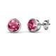 1 - Carys Pink Tourmaline (5mm) Solitaire Stud Earrings 