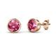 1 - Carys Pink Tourmaline (5mm) Solitaire Stud Earrings 