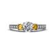1 - Valene Lab Grown Diamond and Citrine Three Stone Engagement Ring 