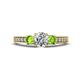 1 - Valene Lab Grown Diamond and Peridot Three Stone Engagement Ring 
