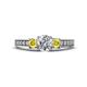 1 - Valene Lab Grown Diamond and Yellow Sapphire Three Stone Engagement Ring 