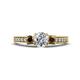 1 - Valene Lab Grown Diamond and Smoky Quartz Three Stone Engagement Ring 