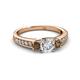 2 - Valene Lab Grown Diamond and Smoky Quartz Three Stone Engagement Ring 
