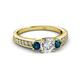 2 - Valene Blue and White Lab Grown Diamond Three Stone Engagement Ring 