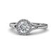 1 - Lyneth Desire 1.16 ctw IGI Certified Lab Grown Diamond Round (6.50 mm) & Natural Diamond Round (1.30 mm) Halo Engagement Ring 