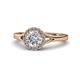 1 - Lyneth Desire 1.16 ctw IGI Certified Lab Grown Diamond Round (6.50 mm) & Natural Diamond Round (1.30 mm) Halo Engagement Ring 