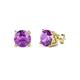Alina Amethyst Solitaire Stud Earrings Round Amethyst ctw Four Prong Solitaire Womens Stud Earrings K Yellow Gold